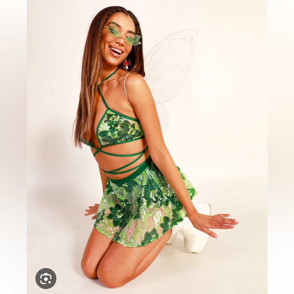 IHeartRaves Fairytale Forest Floral Sequin Set